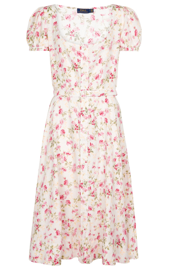 Floral linen midi dress, Polo Ralph Lauren